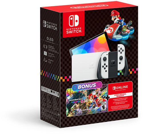 Nintendo Switch OLED + Mario Kart 8 Deluxe + 12-month Nintendo Switch Online Individual Membership