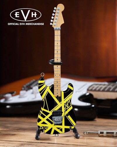 EVH - Eddie Van Halen - Bumblebee Black & Yellow Mini Guitar Replica Collectible EVH-002