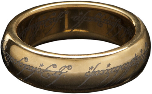 WETA Workshop – The Lord of The Rings Trilogy – LOTR™ The One Ring™ (Gold Plated Tungsten with Elvish Runes), Size 12