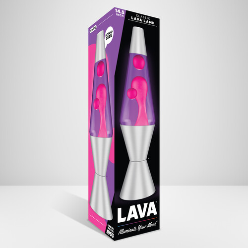 lava社　LAVA LAMP Lava® Lamp 14.5'' Pink Wax/Purple Liquid/Silver Base & Cap
