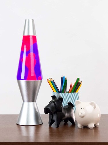 Lava® Lamp 14.5'' Pink Wax/Purple Liquid/Silver Base & Cap