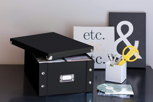 Snap-N-Store - Double Wide CD Storage Box 2-Pack - Black SNS01532