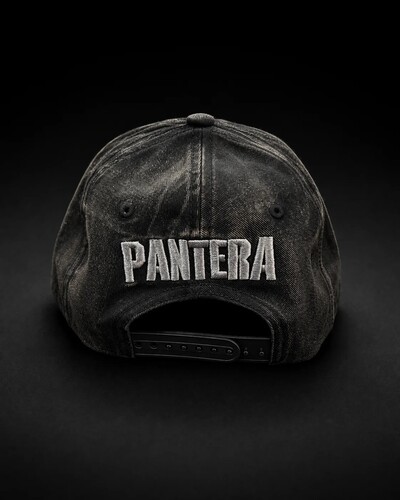 Pantera - Acid Wash with Embroidered Stitch - 6 Panel Dad Hat - Black