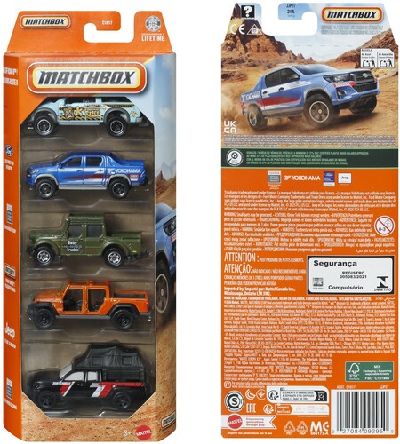 Matchbox Basic 1:64 Car 5-Pack 12-Piece J Assortment