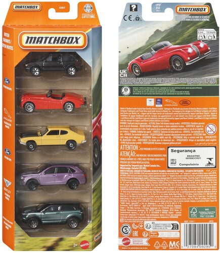 Matchbox Basic 1:64 Car 5-Pack 12-Piece J Assortment