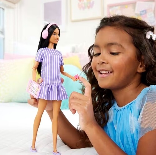 barbie fashionista barbie doll purple dress Barbie Fashionistas Barbie Doll Purple Silver Dress Wave 1 Era Rare New
