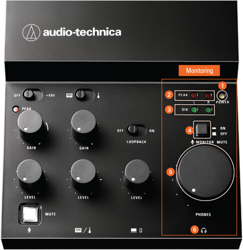 Audio Technica AT-UMX3 Livestreaming USB Audio Mixer (Black)