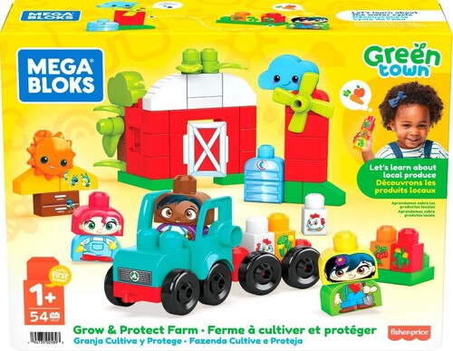 MEGA BLOKS Green Town Grow Protect Farm, 51 Piece Toddler