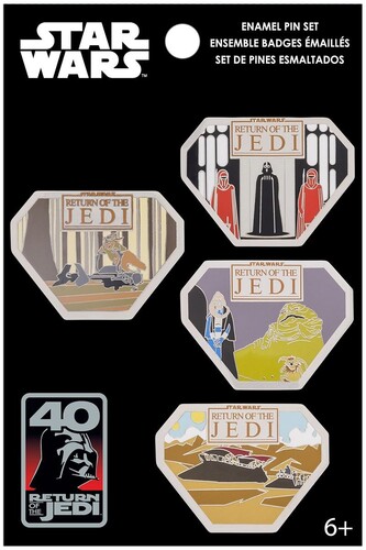 LOUNGEFLY FUNKO PIN SET: STAR WARS 40TH ANNV RETURN OF THE JEDI 4PK