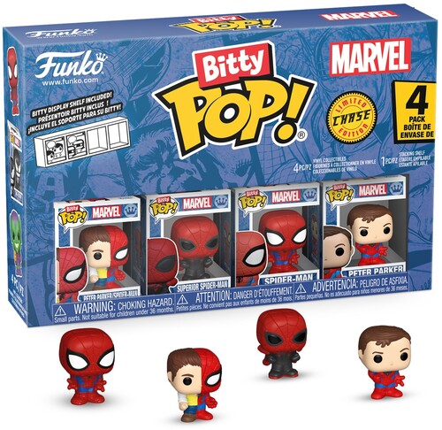 funko pop スパイダーマン ４点セット Funko Bitty POP!: Spider-Man - Parker Split 4-Pack