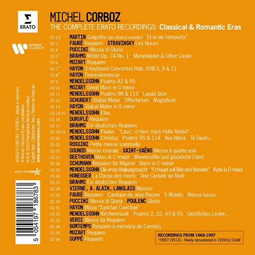 Michel Corboz Complete Erato Recordings: Classical & Romantic