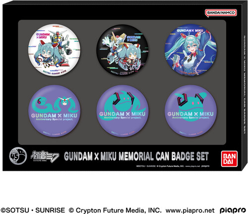GUNDAM x MIKU メモリアル缶バッジ&コラボカードセット Gundam x Hatsune Miku Memorial Can Badge Set