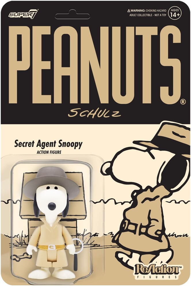 Peanuts Reaction Figure Wave 5 Secret Agent Snoopy - Peanuts Reaction Figure Wave 5 Secret Agent Snoopy