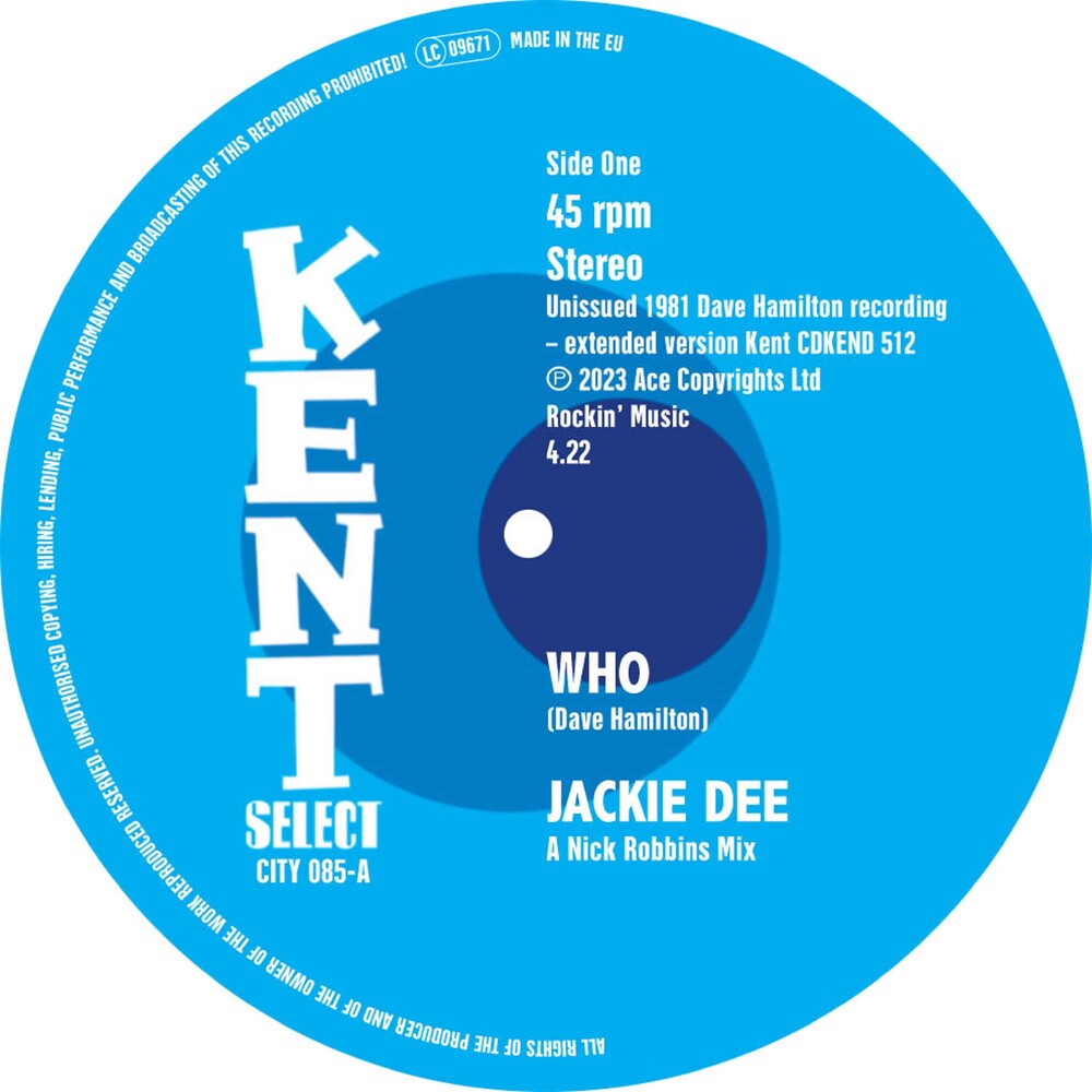 Jackie Dee  / Hamilton,Dave Band - Who / Who (Instrumental) (Uk)