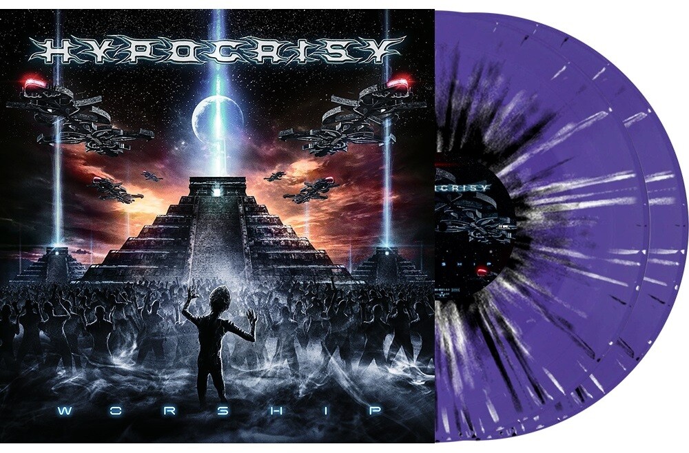 Hypocrisy - Worship (Purple White & Black Splatter) (Blk)