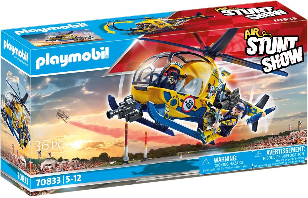 Playmobil - Air Stunt Show Helicopter With Film Crew (Fig)