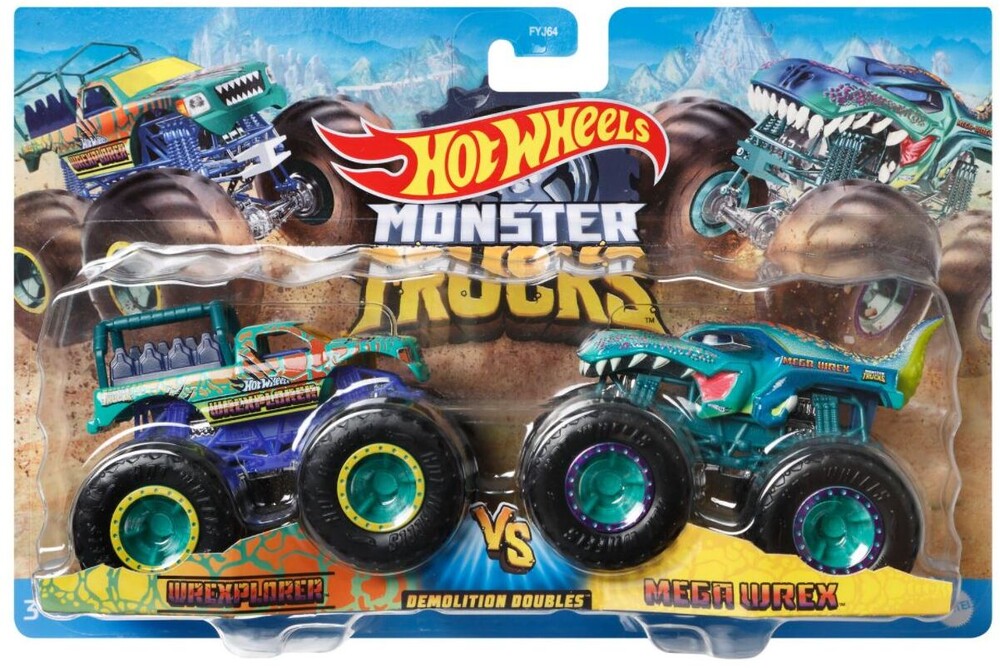 Hot Wheels Monster Trucks - Hw Monster Trucks 1:64 Wrexplorer Vs Mega Wrex