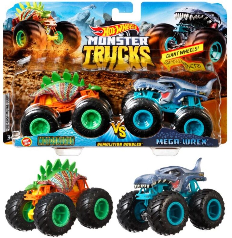 Hot Wheels Monster Trucks - Hw Monster Trucks 1:64 Motosaurus Vs Mega Wrex