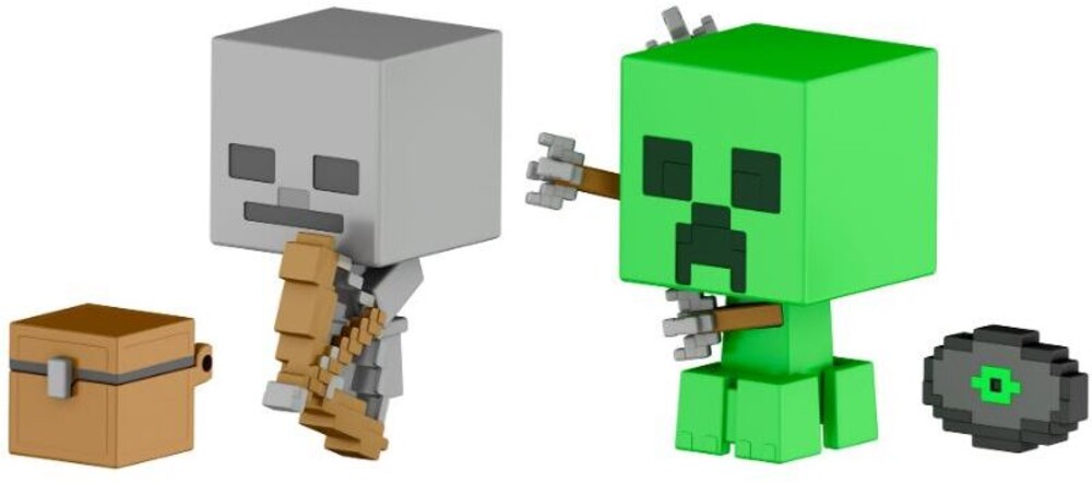 Minecraft - Mob Head Minis Multipack Skeleton & Creeper (Fig)
