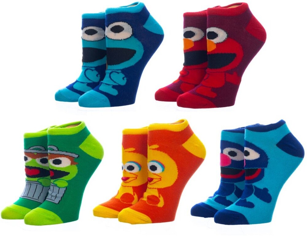  - Sesame Street Chibi 5 Pk Ankle Socks Womens 5-10