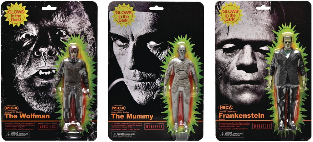  - Universal Monsters Retro Glow In The Dark 7in Af A
