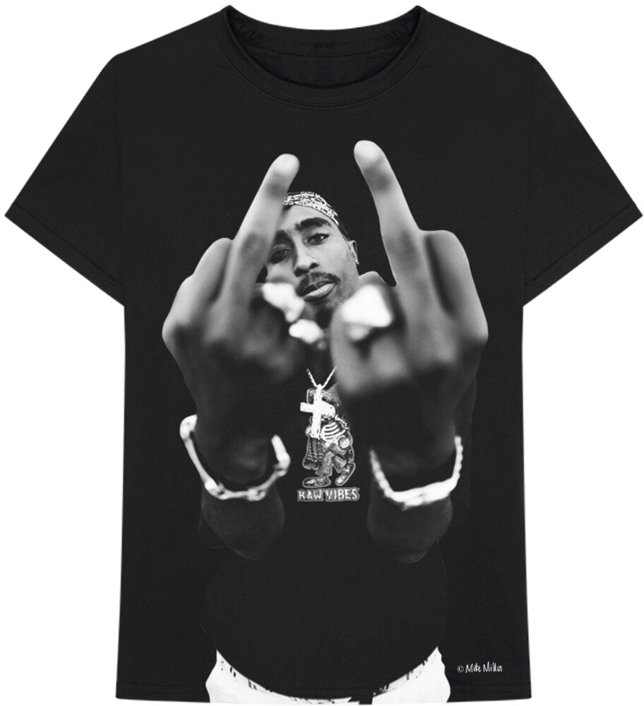2PAC MIDDLE FINGER OFFICIALLY LICENSED ADULT UNISEX T-SHIRT TUPAC 