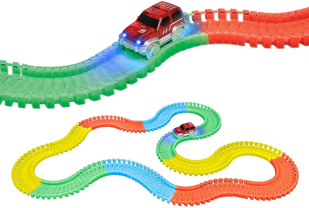 Playsets - Galaxy Flex-Track 220-Piece Glow Track with Electric LED Light Car