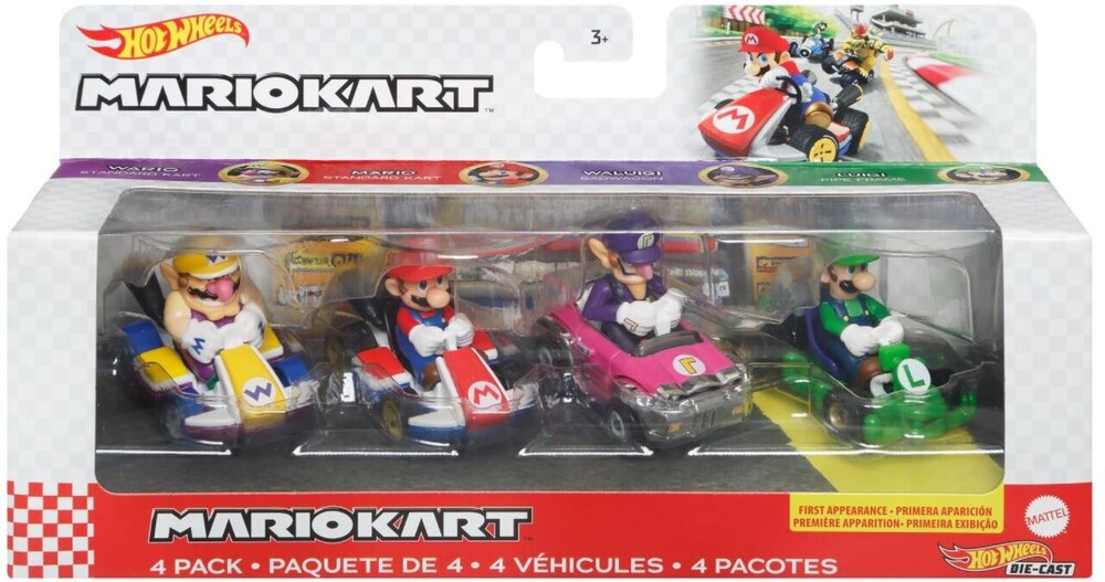 Hot Wheels Mario Kart - Hot Wheels Mario Kart 4 Pack 3 (Tcar)
