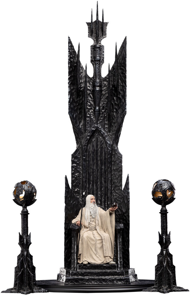 Limited Edition Polystone - Lotr Saruman The White On Throne 1:6 Scale Statue
