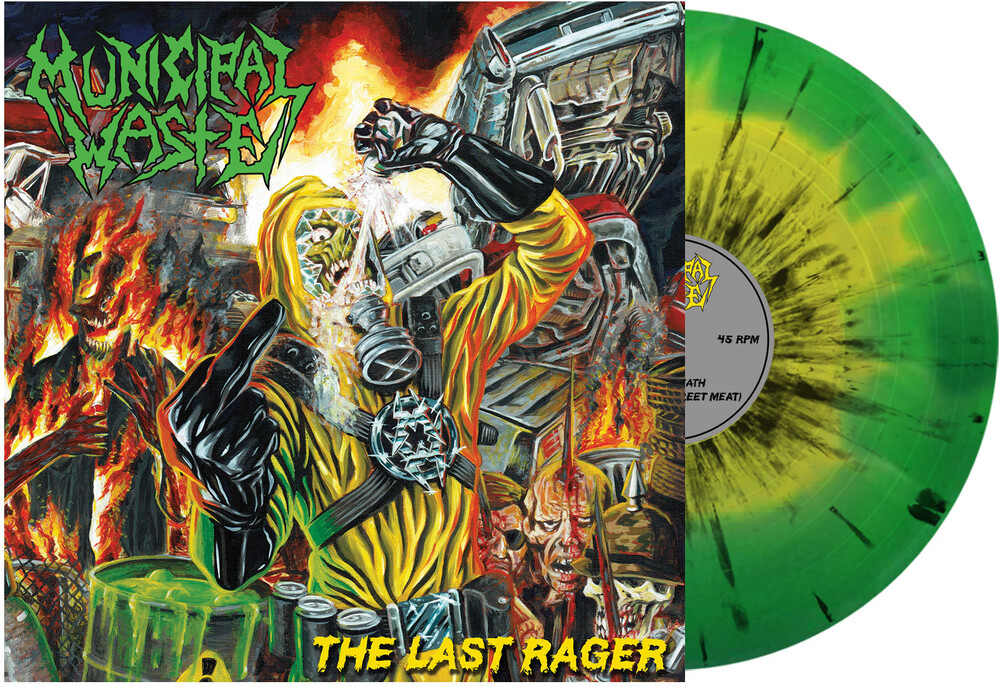 Municipal Waste - Last Rager - Yellow & Green Swirl Black Splatter