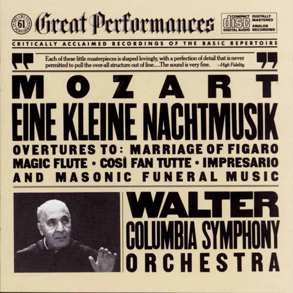 Bruno Walter - Nachtmusik/Masonic Funeral/Ovt
