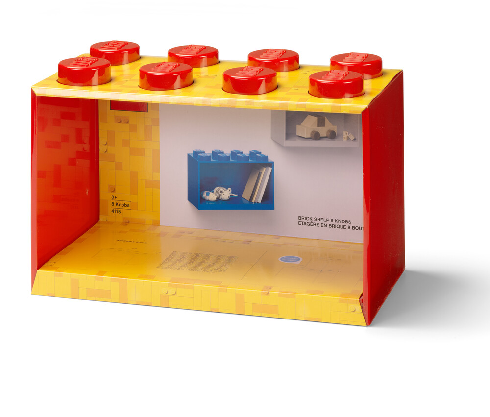 Room Copenhagen - Lego Brick Shelf 8 Knobs In Red (Red)