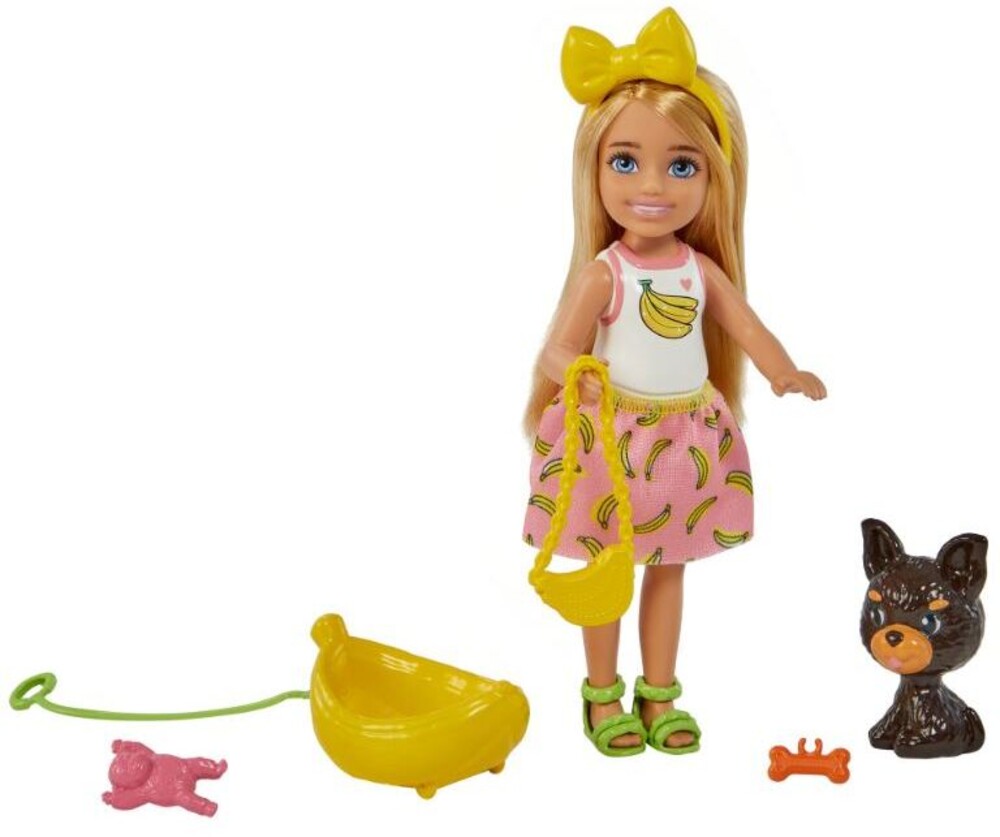 Barbie - Barbie Chelsea & Pet Puppy & Banana Blonde (Papd)