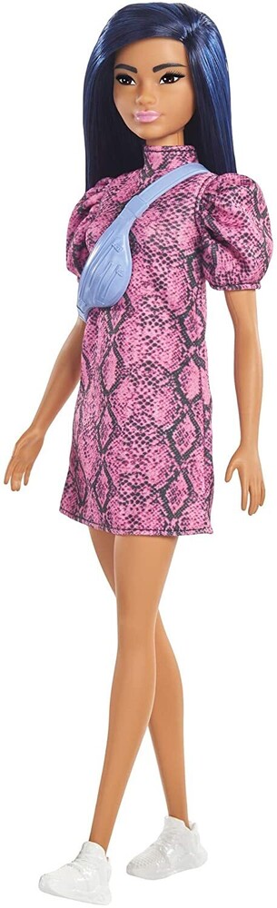 Mattel - Barbie Fashionista, with Pink Snake Print Dress and Over The ...