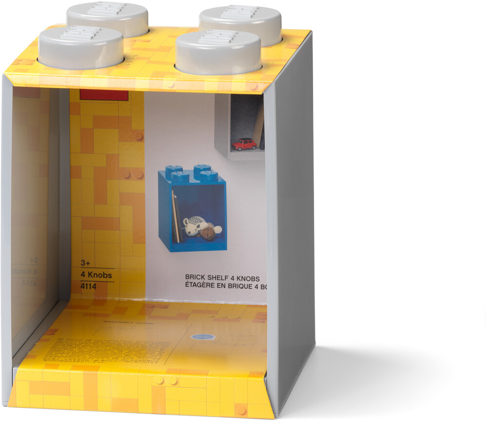 Room Copenhagen - Lego Brick Shelf 4 Knobs In Grey (Gry)