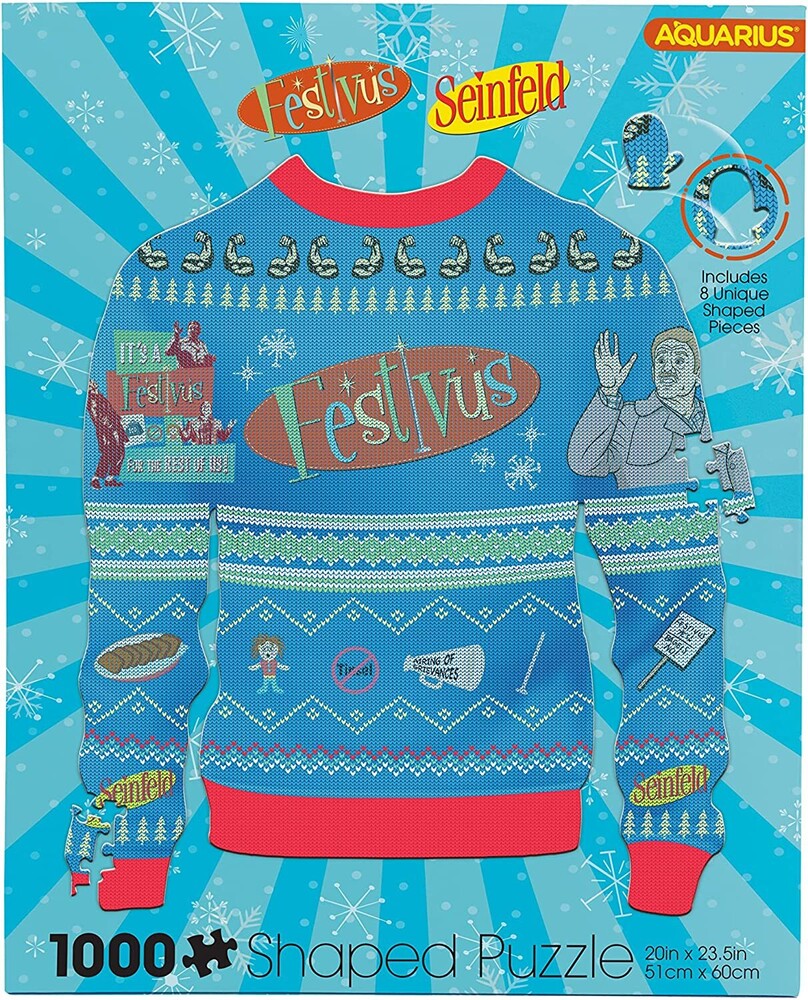 Festivus Ugly Christmas Sweater Shaped 1Kpc Puzzle - Festivus Ugly Christmas Sweater Shaped 1kpc Puzzle