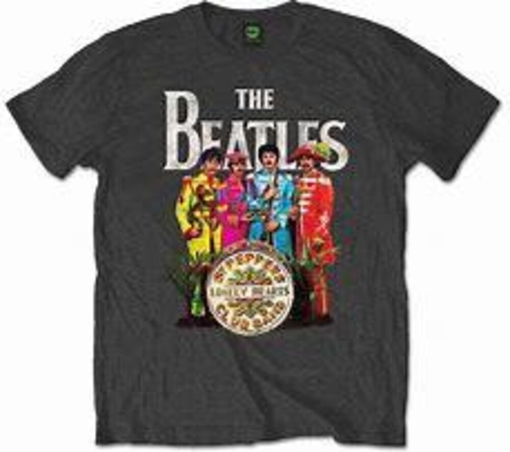 The Beatles - The Beatles Sgt. Pepper Charcoal Unisex Short Sleeve T-Shirt Medium