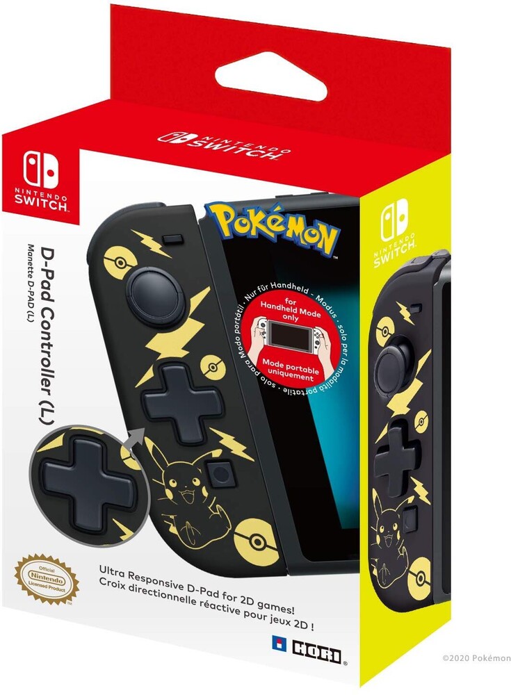 Hori Swi D-Pad - Black & - HORI D-Pad (Pikachu & Gold) for Nintendo Switch | Darkside | Independent since '11