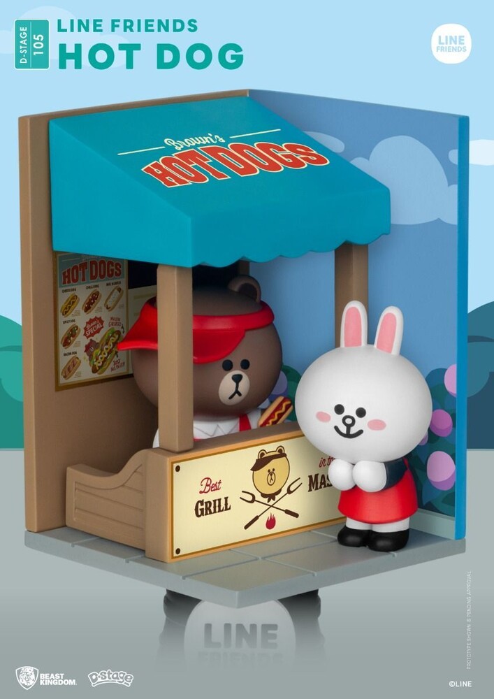 Beast Kingdom - Line Friends Ds-105 Diorama Stage Hot Dog 6in Stat