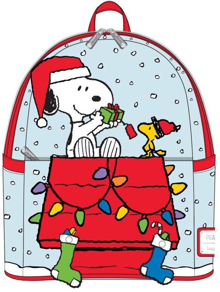 Loungefly Peanuts: - Gift Giving Snoopy & Woodstock Mini Backpack