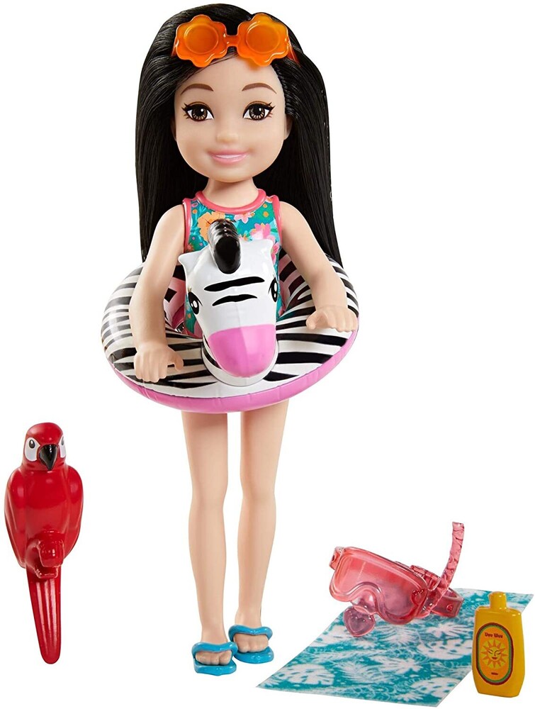  - Mattel - Barbie Chelsea The Lost Birthday Zebra Floatie and Pet
