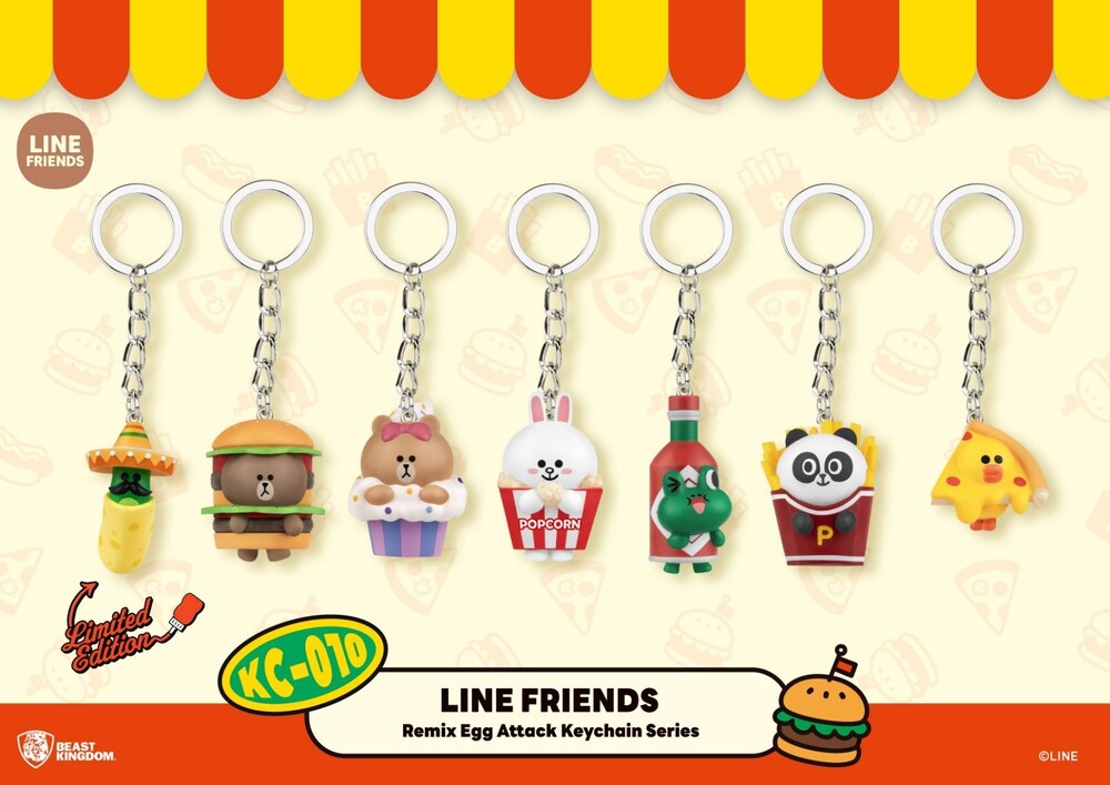 Beast Kingdom - Line Friends Kc-010 Egg Attack Action Keychain 6pc