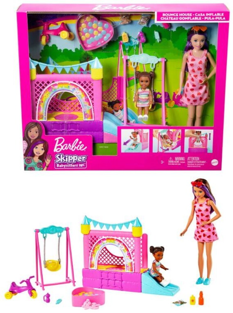 Barbie - Skipper Bounce House Playset Brunette And Purple
