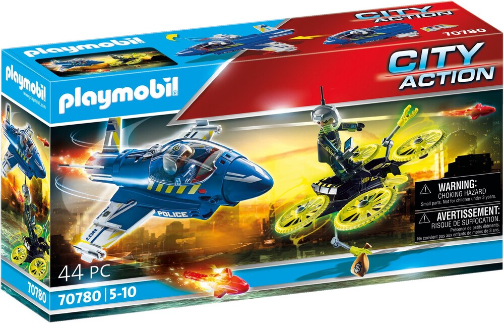 Playmobil - City Action Police Jet With Drone (Fig)