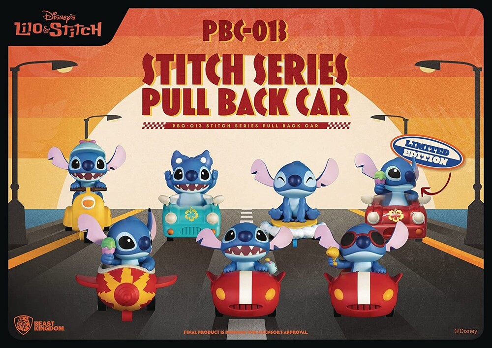 Beast Kingdom - Lilo & Stitch Pbc-013 Stitch Ser Pull Back Car 6pc