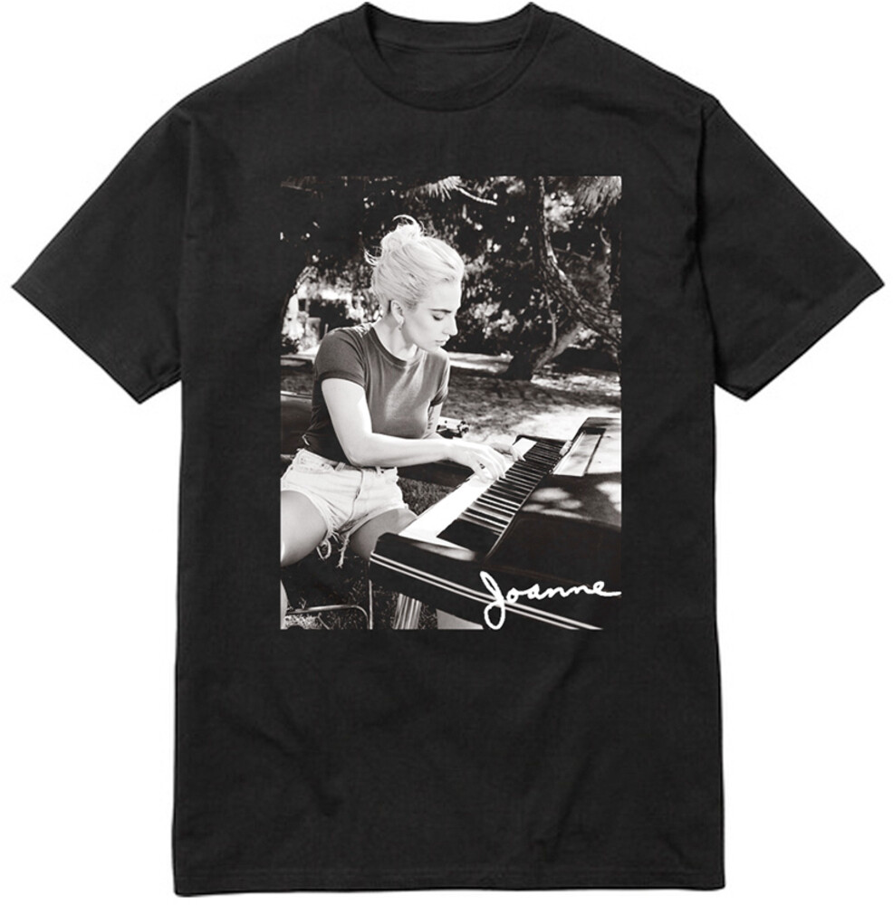 Lady Gaga Joanne Piano Black Unisex Ss Tee S - Lady Gaga Joanne Piano Black Unisex Ss Tee S (Blk)