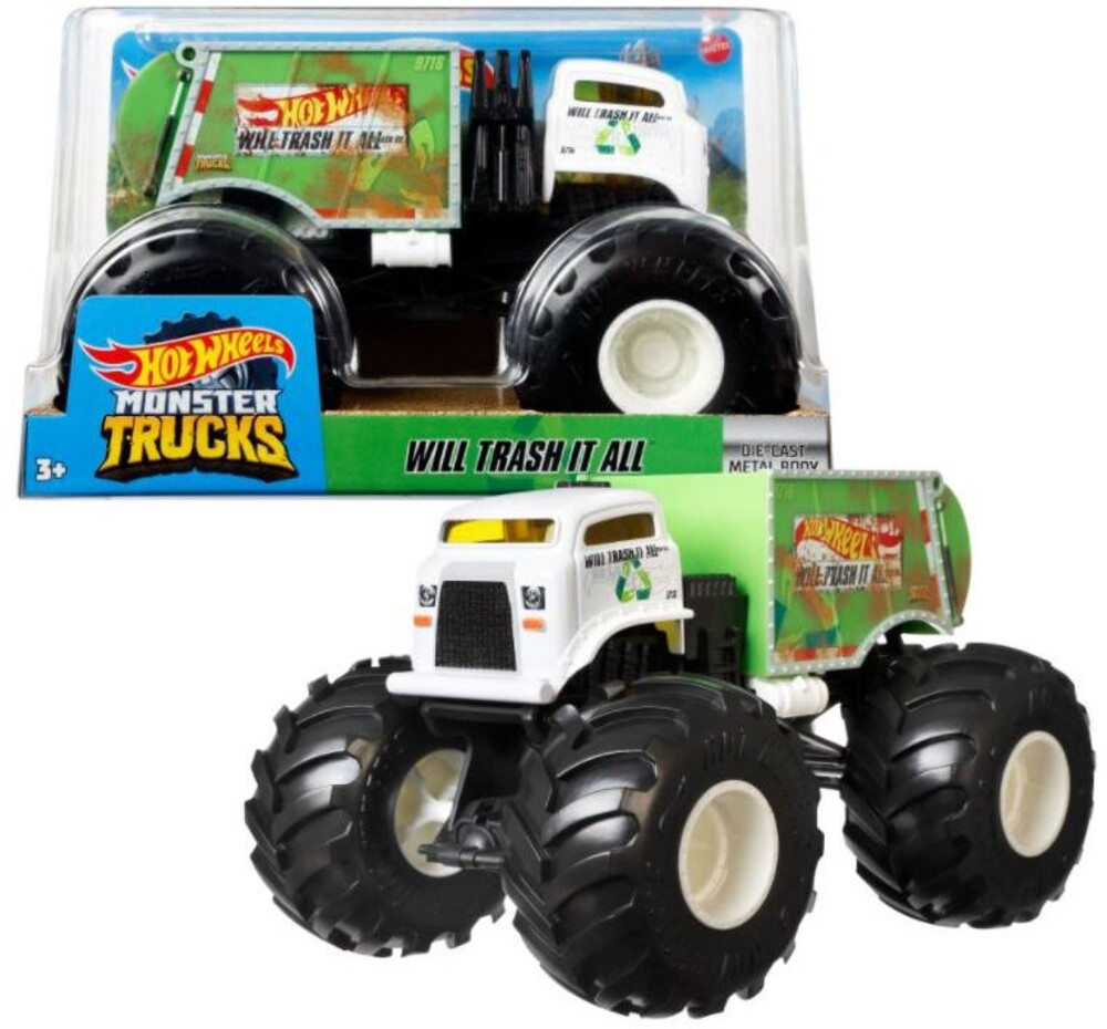 Hot Wheels Monster Truck - Hw Monster Truck 1:24 Will Trash It All (Tcar)