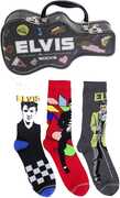 Perri's - Elvis Presley - Crew Socks (3 Pack Collector Guitar Shape Tin)