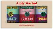 Andy Warhol Soup Cans Set of 3 Shaped 100 Piece Puzzles in Tins 