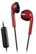 JVC HAF19MRB Vintage Earbuds IPX2 Sweat Proof Includes Mic & Remote (Red/ Black)